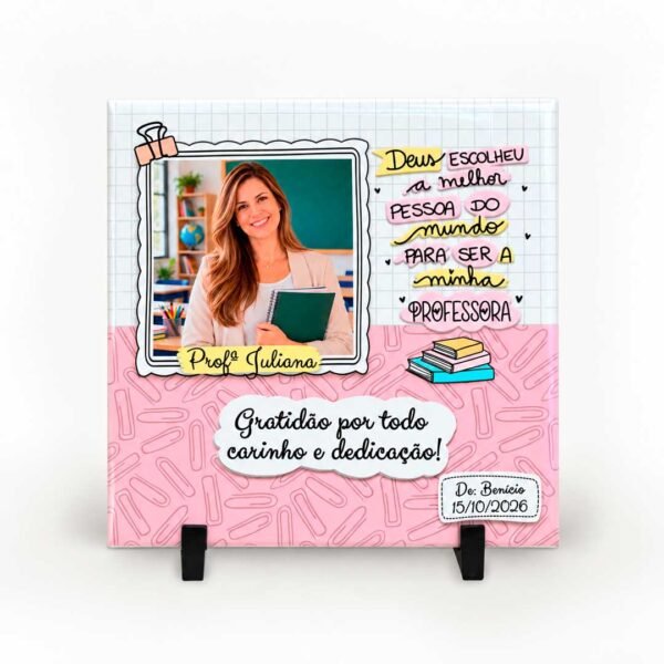 Azulejo personalizado para professor com foto
