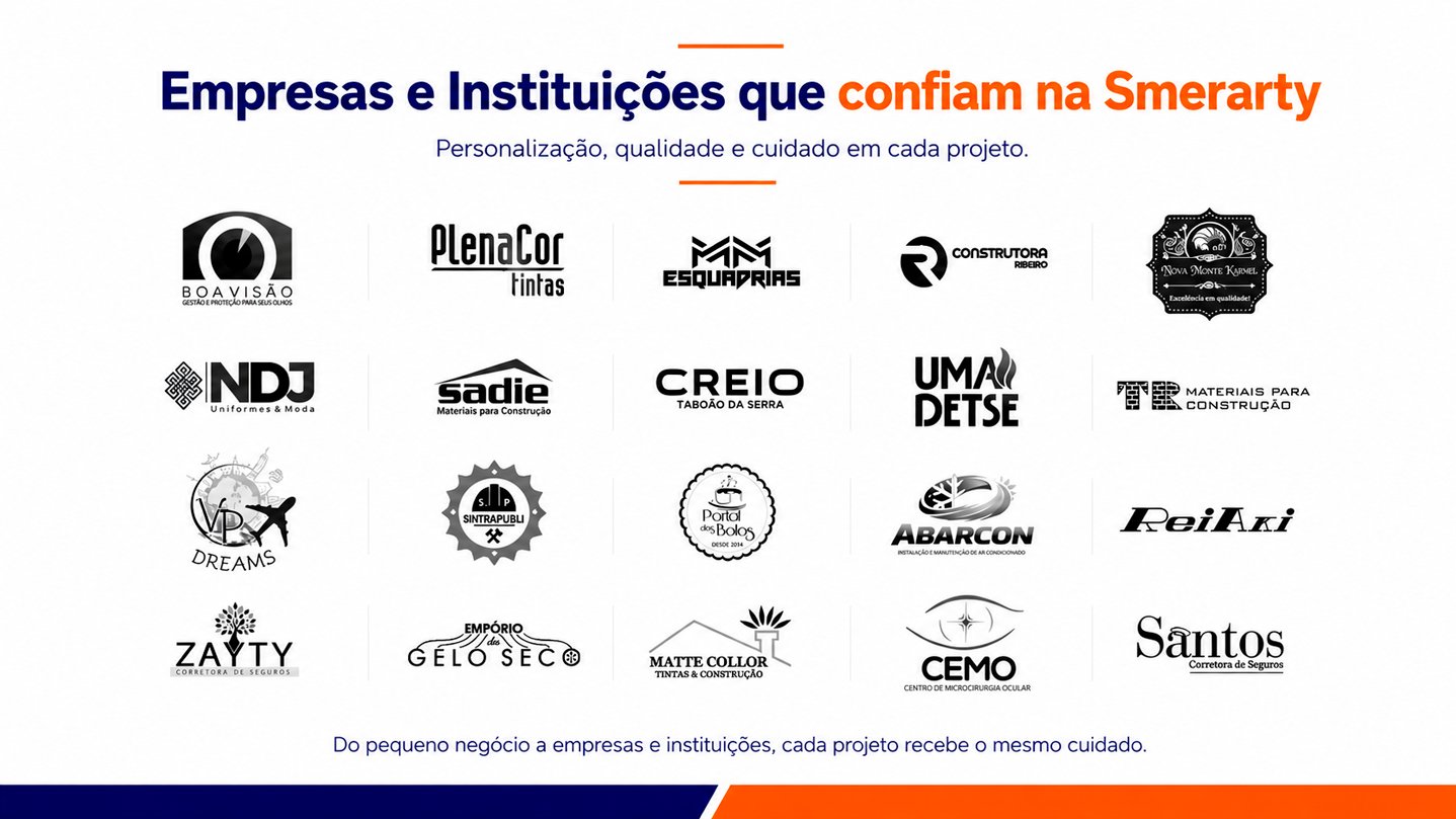 Empresas e Instituicoes que confiam na Smerarty